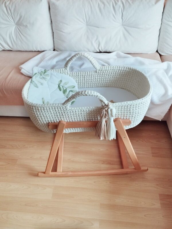 Baby moses basket Boho Baby Bassinet with Stand - Image 2