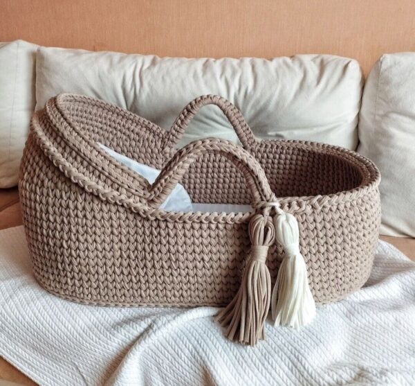 Baby moses basket Boho Baby Bassinet with Stand - Image 3