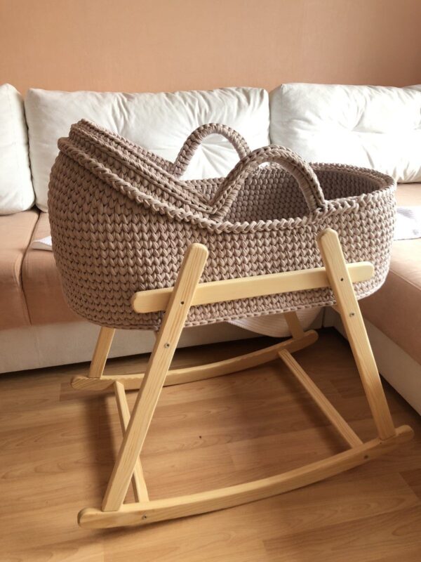 Baby moses basket Boho Baby Bassinet with Stand - Image 4