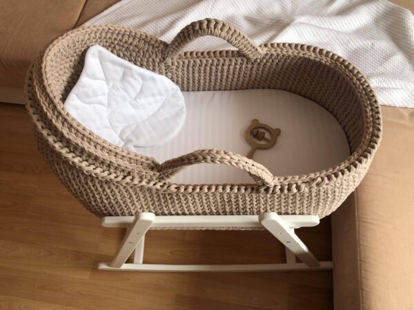 Baby moses basket Boho Baby Bassinet with Stand - Image 5