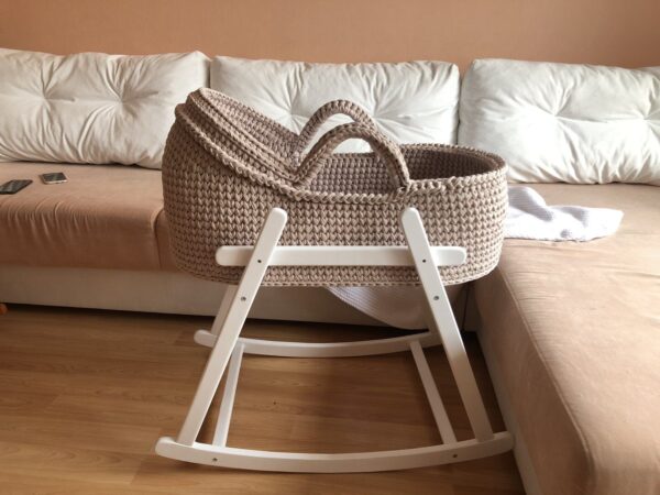 Baby moses basket Boho Baby Bassinet with Stand - Image 6