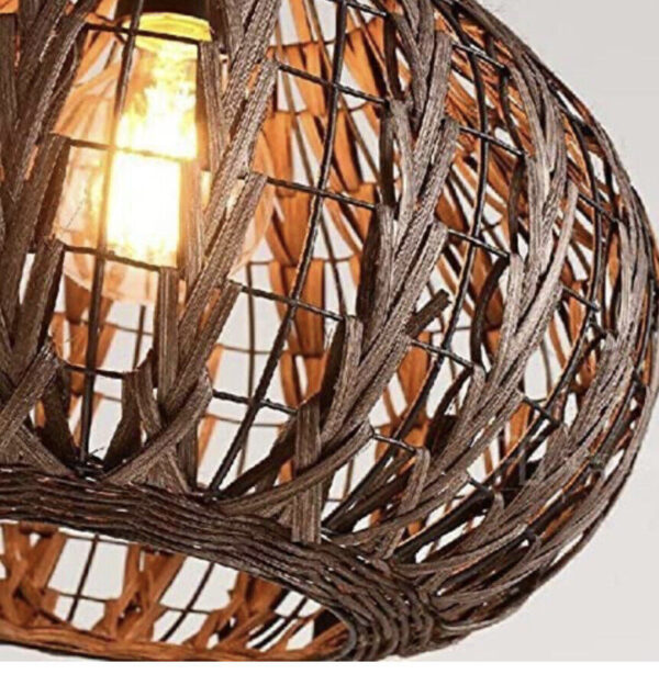 Bagood Natural Bamboo Chandelier, Wicker Rattan Lamp Shades brown - Image 5