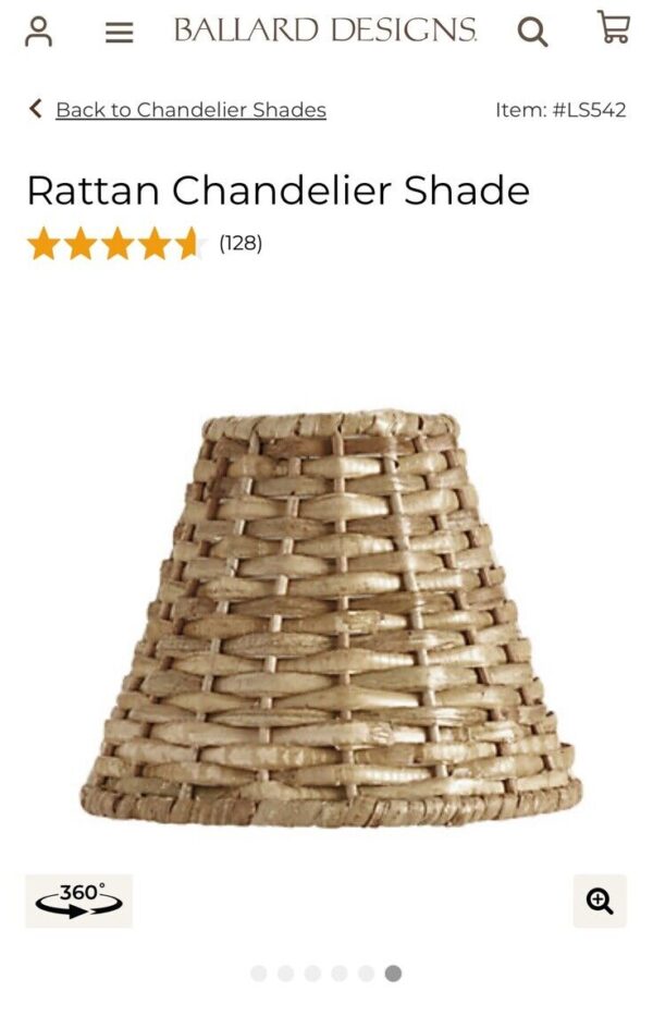 Ballard Designs Rattan Chandelier Shade