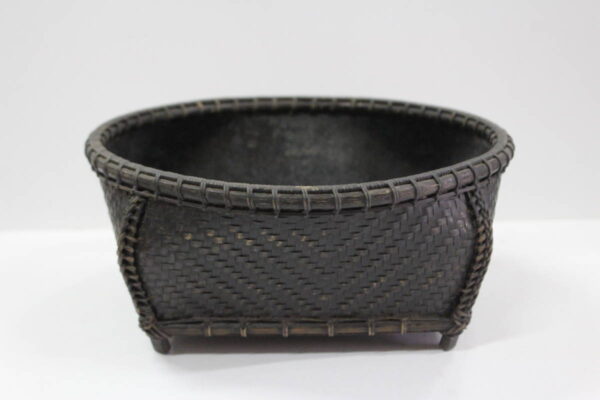 Bamboo basket Charcoal holder W10 inch, traditional craft Japanese antique - Image 2