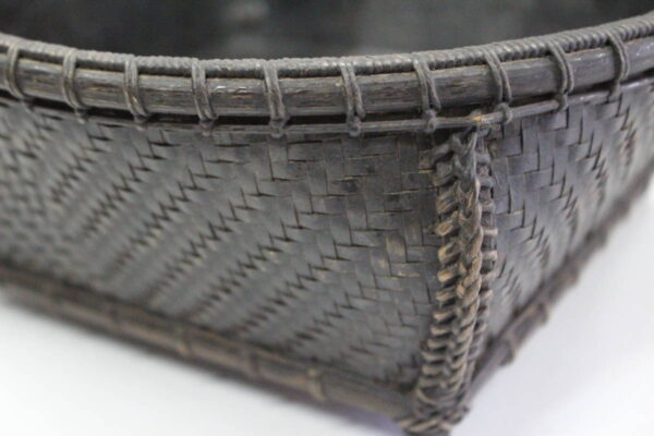 Bamboo basket Charcoal holder W10 inch, traditional craft Japanese antique - Image 3