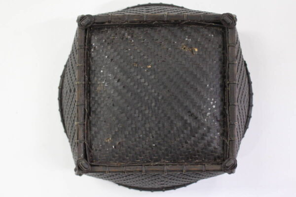 Bamboo basket Charcoal holder W10 inch, traditional craft Japanese antique - Image 6