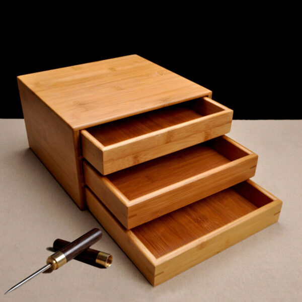 Bamboo box for Pu'er tea storage box for Pu'er tea cake tea drawer one/two layer - Image 2