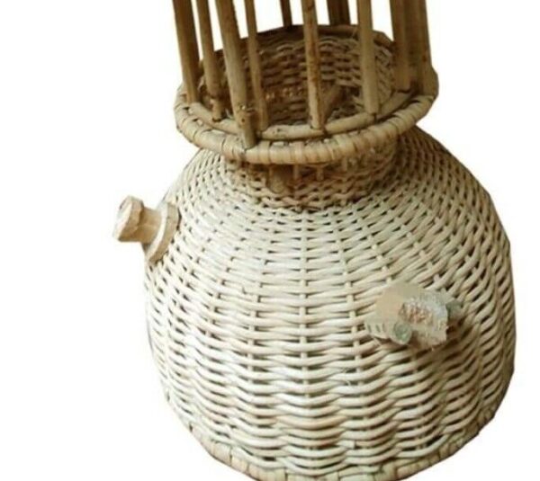 Bamboo Cane Lamp Shade Handmade Natural Hanging Vintage Woven Table Light Sculpt - Image 5