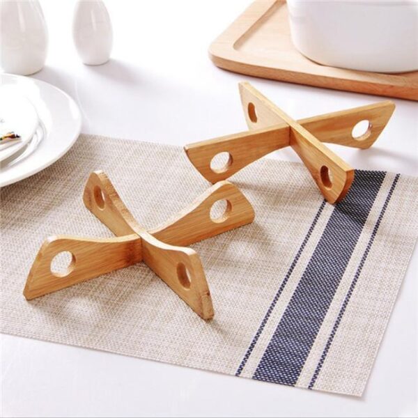 Bamboo Holder Pan Mats Cooking Tools Bowl Cup Placemats Kitchen Accessories - Image 4