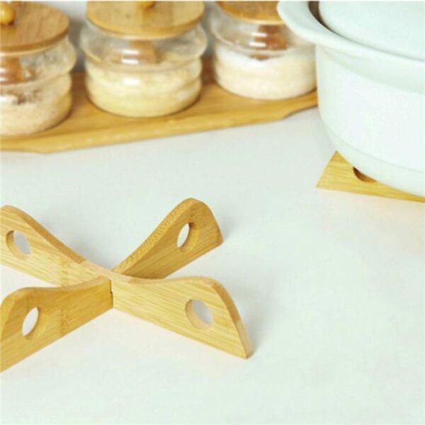 Bamboo Holder Pan Mats Cooking Tools Bowl Cup Placemats Kitchen Accessories - Image 5