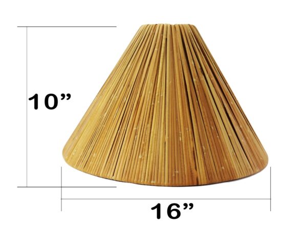 Bamboo Lamp Shade Straw Rattan Coastal Tiki Farmhouse Boho 16" Dia