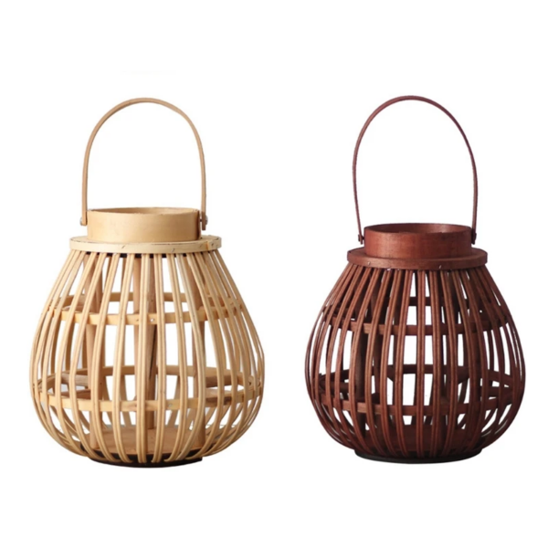 Bamboo Ornament Home Decor Antique Lantern Pendant Lighting Rattan Candle Holder - Image 3