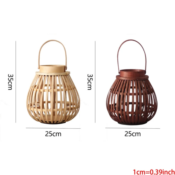 Bamboo Ornament Home Decor Antique Lantern Pendant Lighting Rattan Candle Holder - Image 6