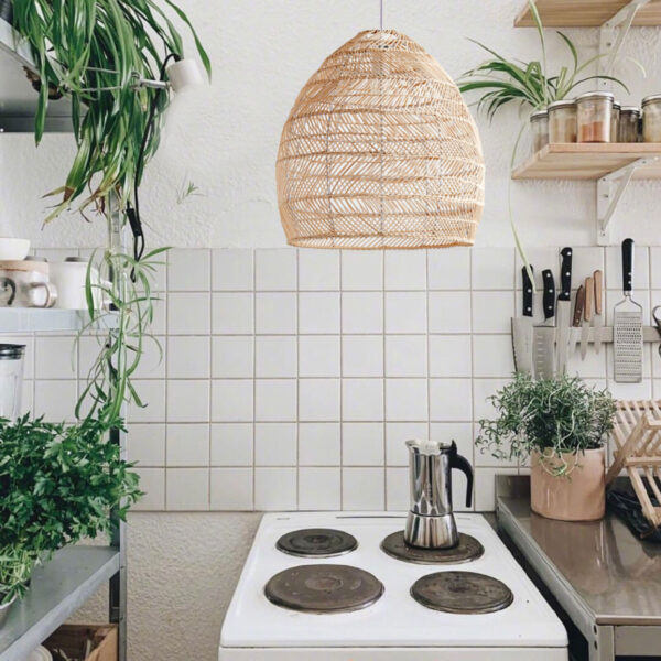 Bamboo Pendant Light Wicker Light Fixtures Hanging Ceiling Lamp Crafts Lampshade - Image 2