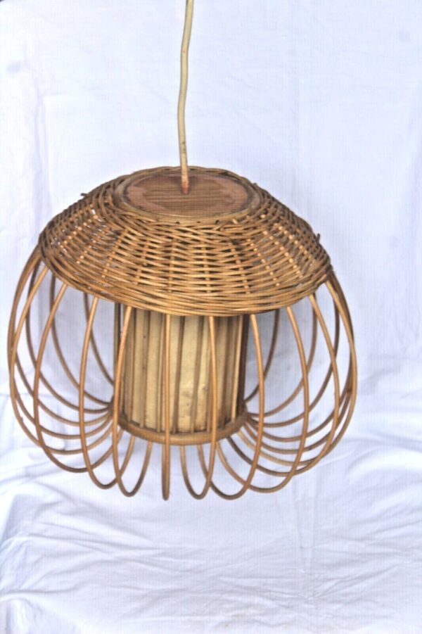 Bamboo Wicker Rattan Cane Wooden Light Lamp Shade Ceiling Pendant Chandelier - Image 3