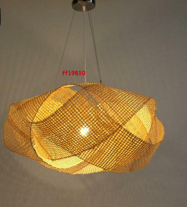 Bamboo Wicker Rattan Cloud Shade Pendant Light Fixtures Japanese Tatami Lamp - Image 5