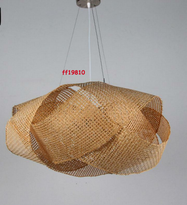 Bamboo Wicker Rattan Cloud Shade Pendant Light Fixtures Japanese Tatami Lamp - Image 6