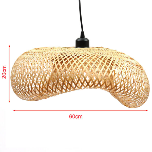 Bamboo Wicker Rattan Lampshade Chandelier Pendant Light Fixture Ceiling Lighting - Image 2