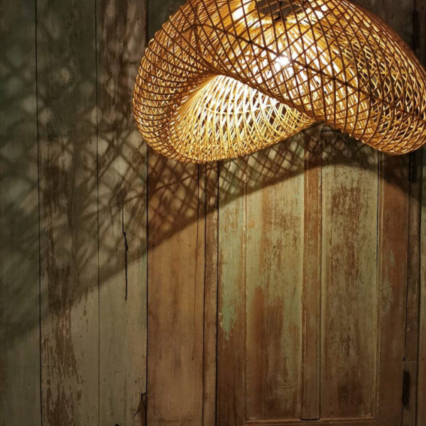 Bamboo Wicker Rattan Pendant Light Fixtures Shade Hanging Ceiling Lamp Room - Image 2