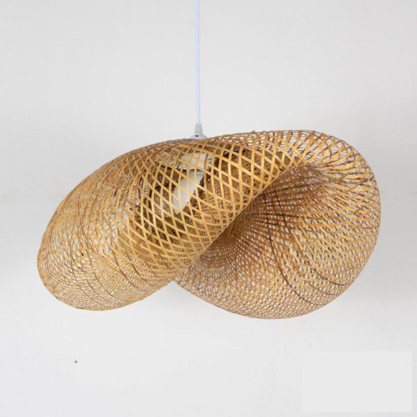 Bamboo Wicker Rattan Shade Pendant Light Fixture Asian Hanging Ceiling Lamp - Image 4