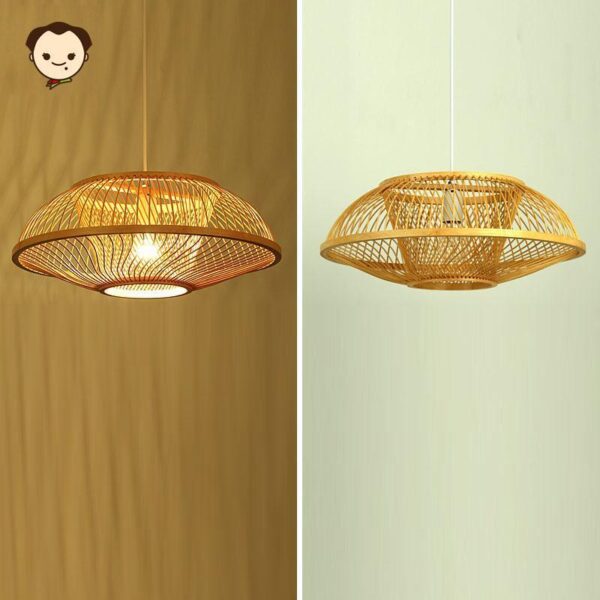 Bamboo Wicker Rattan Shade Pendant Light Fixtures Ceiling Lamp Dining Table Room - Image 4