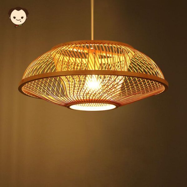 Bamboo Wicker Rattan Shade Pendant Light Fixtures Ceiling Lamp Dining Table Room