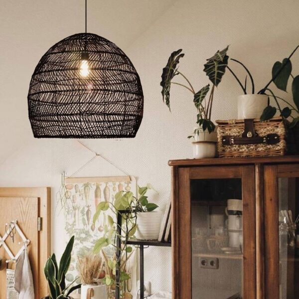 Bamboo Wicker Rattan Woven Pendant Light Chandelier Hanging Ceiling Lamp - Image 3