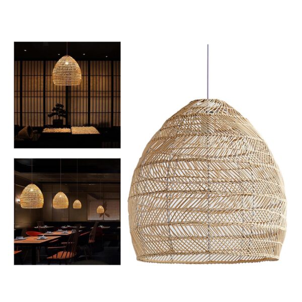 Bamboo Wicker Rattan Woven Pendant Light Chandelier Hanging Ceiling Lamp - Image 4