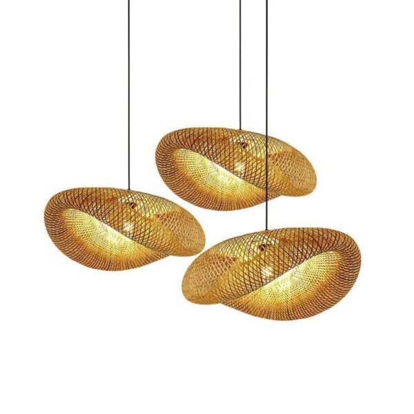 Bamboohand Weaving Pendant 40cm Hanging LED Ceiling Lamp Chandelier Fixture (US) - Image 5