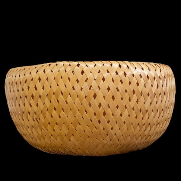 Bambu Double Walled Natural Bamboo Basket Storage or Planter 7.5”x5” - Image 2