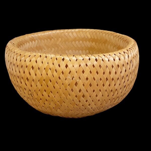 Bambu Double Walled Natural Bamboo Basket Storage or Planter 7.5”x5” - Image 3