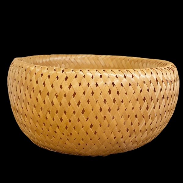 Bambu Double Walled Natural Bamboo Basket Storage or Planter 7.5”x5” - Image 4