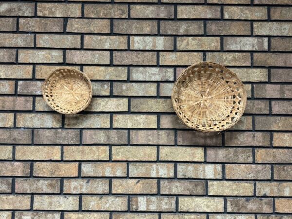 Basket Lot 2 Vintage Woven Boho Wall Hanging Decor Round - Image 6