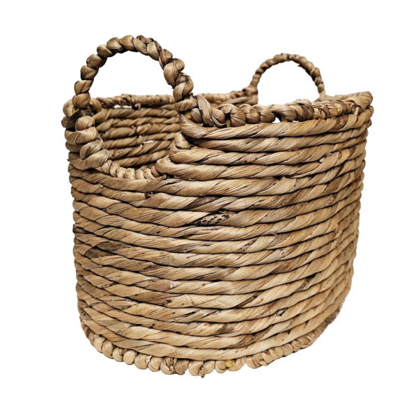 Beautiful Boho Wicker Pia Banded Storage Basket with Handles13" x 10" x 10" - Image 2