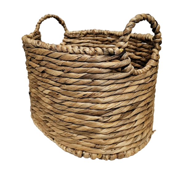 Beautiful Boho Wicker Pia Banded Storage Basket with Handles13" x 10" x 10" - Image 5