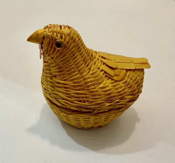 Bird Basket Trinket Hidden Storage Boho Woven Wicker Rattan Cottage chicken - Image 2