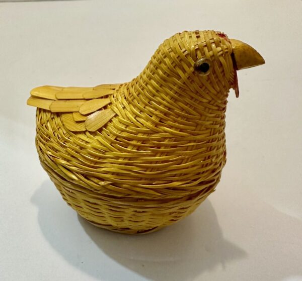 Bird Basket Trinket Hidden Storage Boho Woven Wicker Rattan Cottage chicken - Image 4