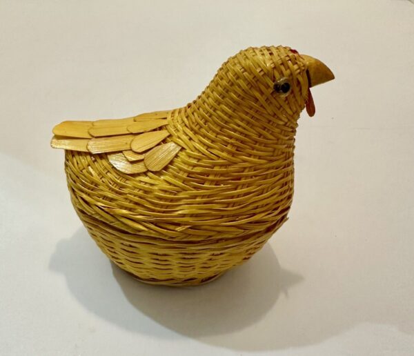 Bird Basket Trinket Hidden Storage Boho Woven Wicker Rattan Cottage chicken