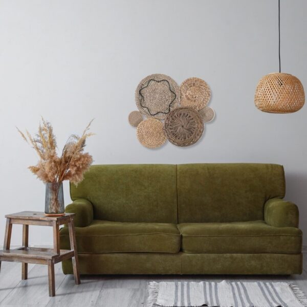 Bohemian Handmade Basket Wall Decor Set - 6 Pieces for Living Room, Bedroom - Image 5