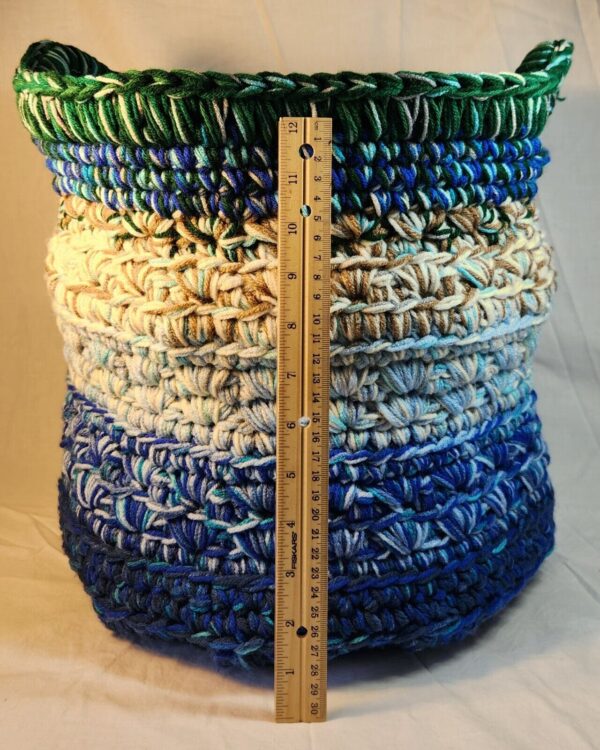 Boho Crochet Handcrafted Basket/Tote Multi-Use Storage Throws~Yarn~Gifts~Toys - Image 4