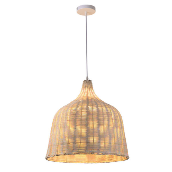 Boho Hand-Woven Rattan Bamboo Ceiling Woven Light Shade Globe Pendant Lampshade - Image 4