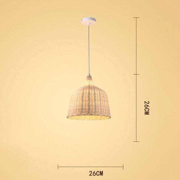 Boho Hand-Woven Rattan Bamboo Ceiling Woven Light Shade Globe Pendant Lampshade - Image 5