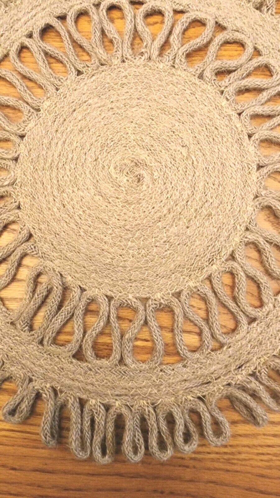 Boho Natural Fiber Placemats 2pc Tan 17" Cottage Core Hippie Decor MOD retro - Image 3