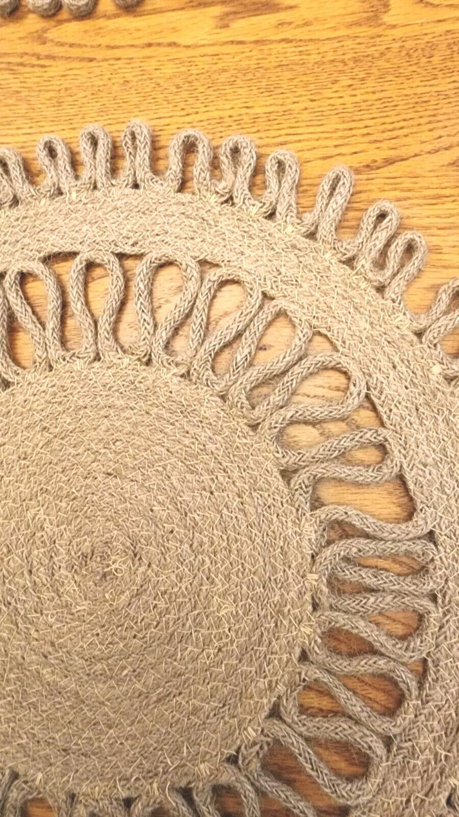 Boho Natural Fiber Placemats 2pc Tan 17" Cottage Core Hippie Decor MOD retro - Image 4
