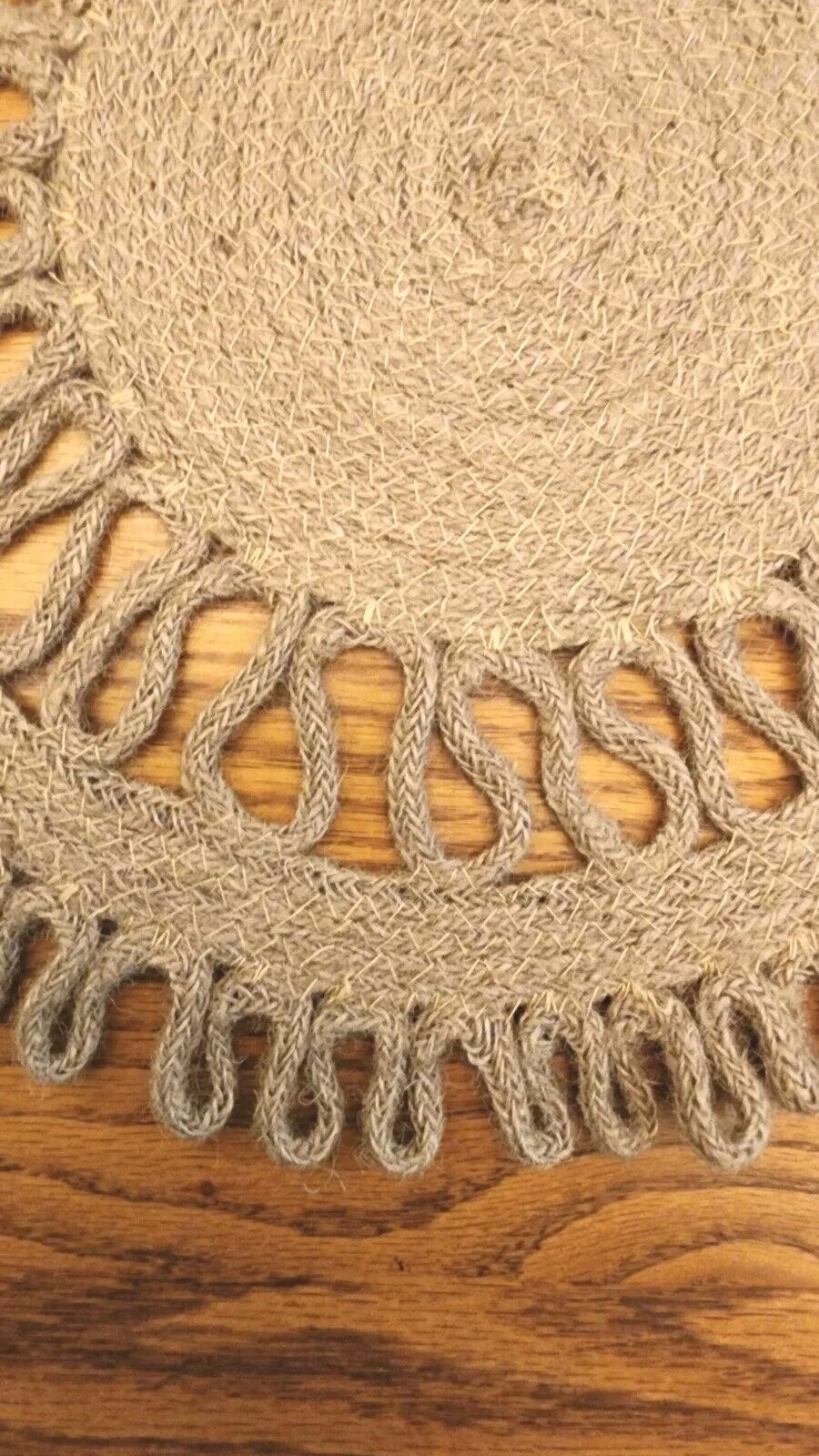 Boho Natural Fiber Placemats 2pc Tan 17" Cottage Core Hippie Decor MOD retro - Image 5