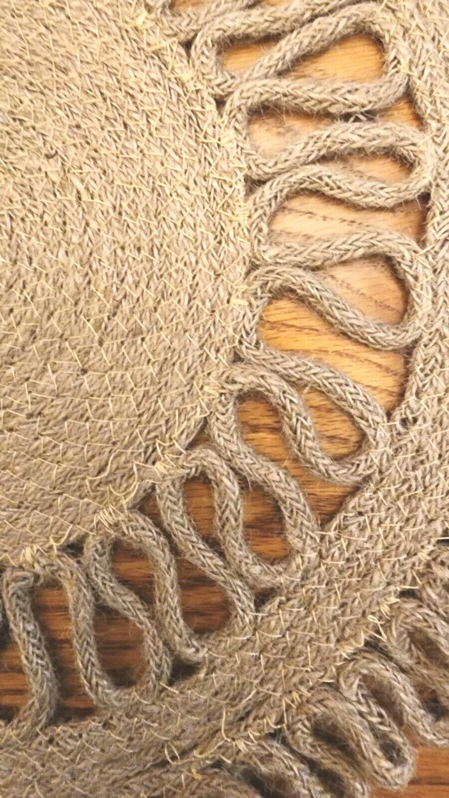 Boho Natural Fiber Placemats 2pc Tan 17" Cottage Core Hippie Decor MOD retro - Image 6