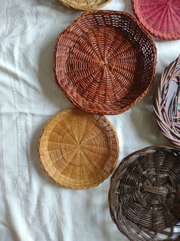 Boho Round Wall Baskets ~ 6 Round Gallery Wall ~ Farmhouse Decor ~ Wicker - Image 2