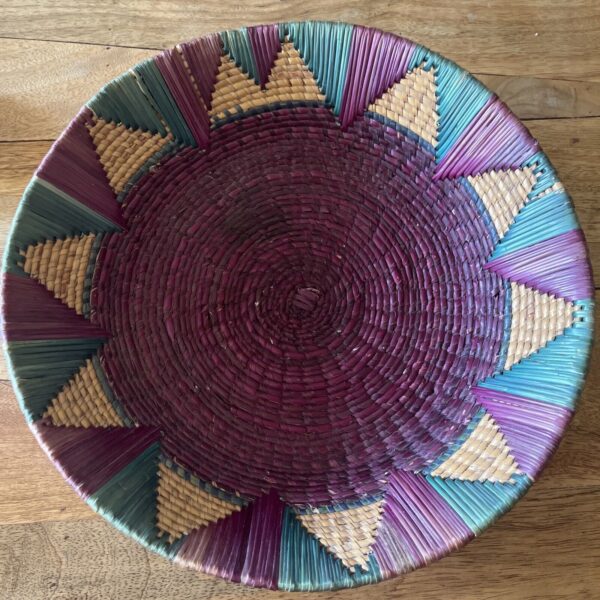 BOHO ROUND WOVEN RATTAN WALL HANGING BASKETS BOWLS 12” SET - Image 3