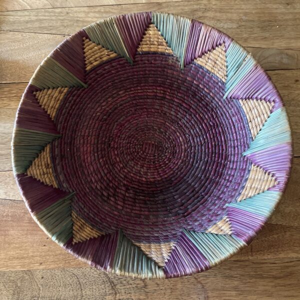 BOHO ROUND WOVEN RATTAN WALL HANGING BASKETS BOWLS 12” SET