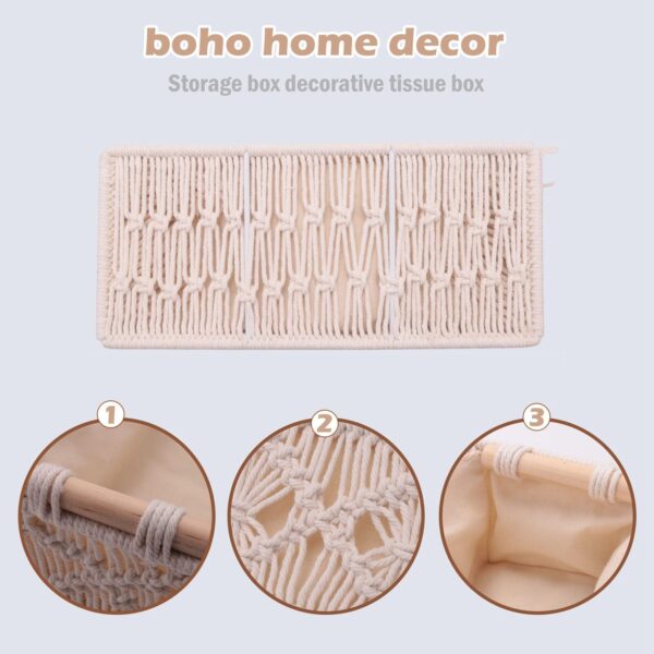 Boho Storage Basket Decor Box Handmade Woven Decorative Countertop2690 - Image 5